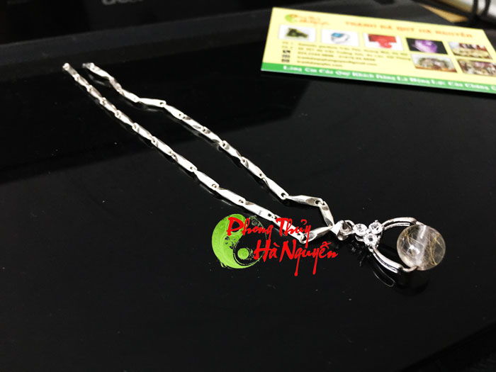  dây chuyền bạc ta mix hạt đá thạch anh tóc trắng